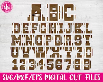 Football Letters & Numbers, SVG, DXF, EPS, Cut Files, Sports, Varsity, Vinyl, Winter, Silhouette, Cricut