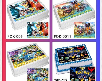 Personalized Edible Icing Image Birthday Decoration Cartoon PokeMon Cake Topper (NCT0101) 4 Designs - You Choose