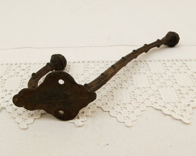Antique Cast Iron French Wall Hanging Coat and Hat Hook, Victorian Clothes Rack made of Metal, Entryway Home Fixture Antique Cast Iron French Wall Hanging Coat and Hat Hook, Victorian Clothes Rack made of Metal, Entryway Home Fixture
