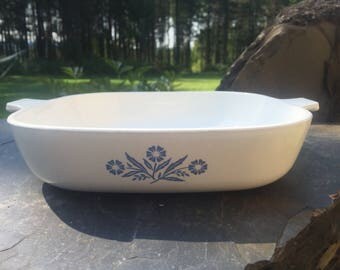 SALE! Vintage Corning Ware Cornflower Blue Square Casserole Dish P-9-B