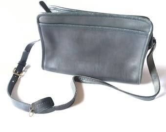 Vintage Coach Bag Vintage Coach Shoulder Bag Grey Leather Coach Purse 013-3829 Made in NYC Cowhide Vintage 1960s 1970s Coach Purse