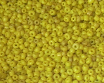 20 g 2mm opaque yellow seed beads