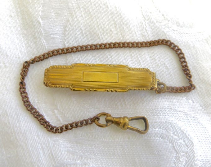 Antique Watch Fob, Belt Clip, Gold Filled, Swivel Watch Clip, Vintage Watch Clip