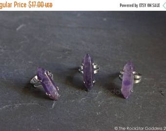 Mid Summer SALE Amethyst Ring // Crystal Ring // Amethyst Crystal // Gemstone Ring // Raw Amethyst // February Birthstone