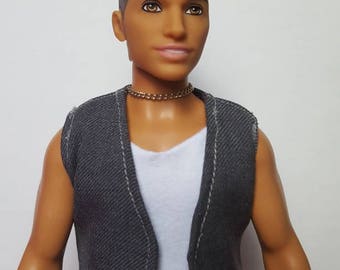 Sleevless shirt and vest for Broad Ken Fashionista Doll