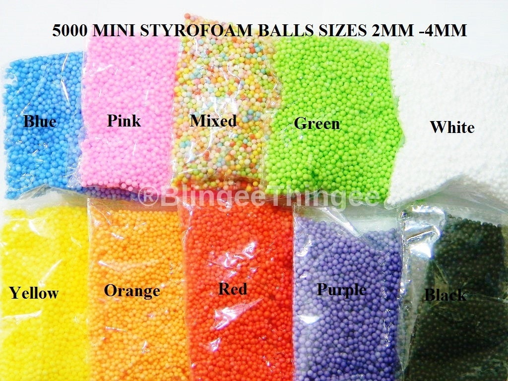 SALE 5000 Mini Styrofoam Balls 2mm 3mm 4mm Polystyrene Filler