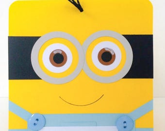 Minion Card for Kids, Minion Birthday Card, Childrens Birthday Card, General Minion Card for anyone, Handmade Minion Birthday Card