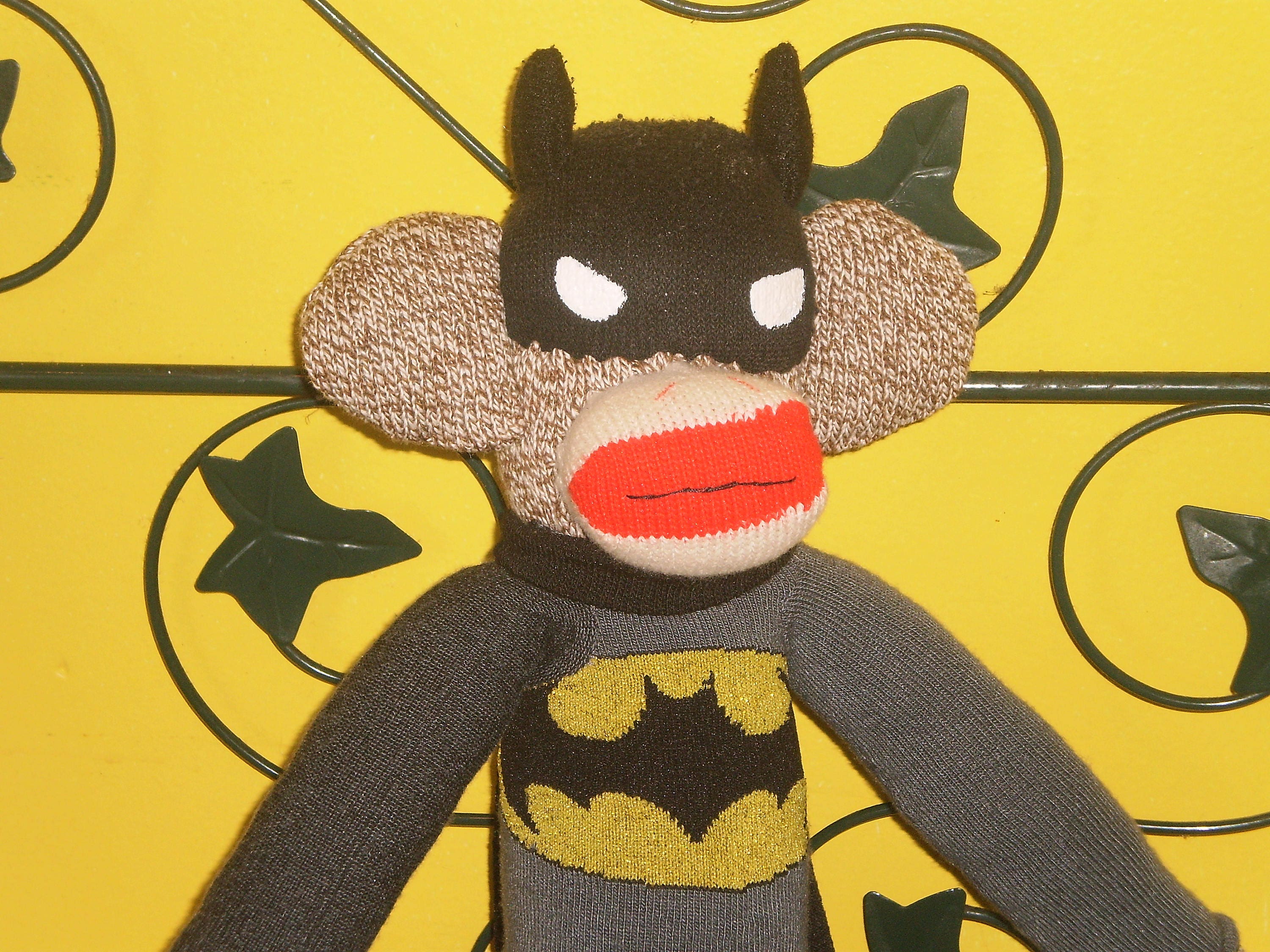 Red Heel Sock Monkey Batman