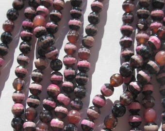 10 round beads in translucent agate colored 6 mm (8-6)