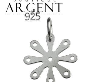 Flower shaped 15.7 X 12.3 mm 925 Silver Pendant