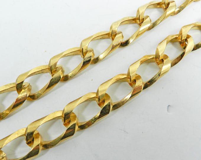 Vintage COUTURE Link necklace, Vintage Heavy Gold Chain Link Necklace, Long Runway Punk Rock Necklace, Gift for Her, Fashion Runway