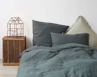 USA Forest Green Linen Bed Set