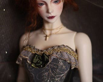 Corset for bjd doll - Soom SG. Bjd clothes, bjd dress, doll clothes, bjd corset, doll dress.