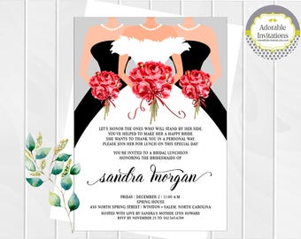 Wedding Dress Bridal Shower Invitation | Bridal Shower Invitation | Bridesmaids Luncheon Invitation | Bridal Tea | Bridal Brunch | Printable