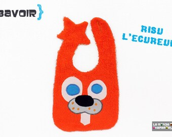 Orange squirrel bib terry and cotton closure practical closure