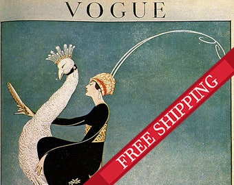 Vogue Magazine Cover - Fashion Illustration Vogue Poster - 8.5 x 11.8 inches