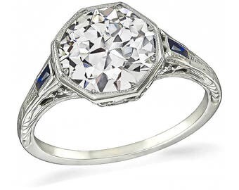 Vintage 2.39ct Diamond Engagement Ring
