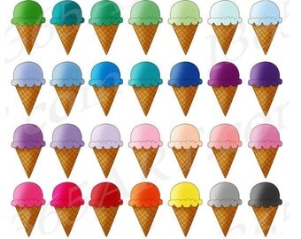 50% OFF Ice Cream Cone Clipart, Ice Cream Clip Art, Cute Ice Cream, Summer frozen Treats, Planner Sticker Graphics, PNG, Commercial