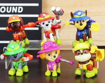 CAKE TOPPER - PAW Patrol 6 Figure Set Birthday Party Cupcakes Figurines