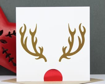 Foil Christmas card, Rudolph, Boyfriend/Girlfriend Christmas card