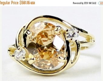 On Sale, 30% Off, Champagne Cubic Zirconia (CZ), 14KY Gold Ring, R021