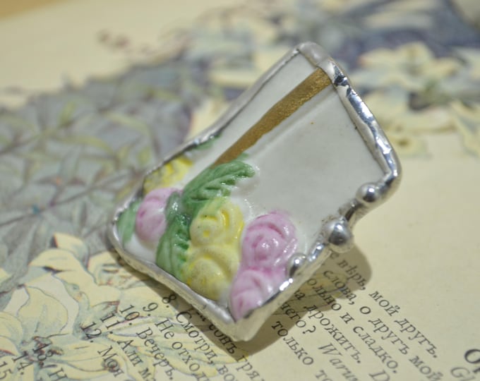 Porcelain ring made from vintage Belgian statuette
