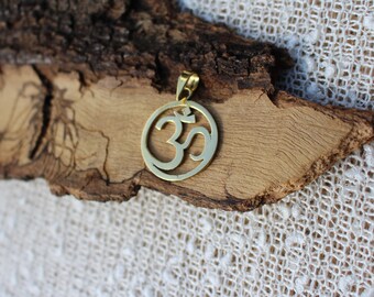 Ohm Brass Pendant, 3D Brass Pendant, Spiritual Jewellery, Tribal Brass Pendant, Sacred Geometry, Pendentif Laiton