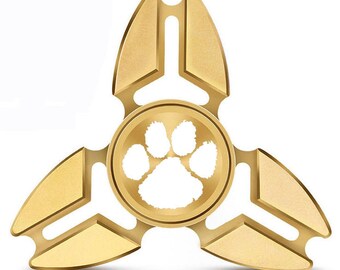 Fidget Spinner Tri-Spinner Aluminum Metal Paw Print