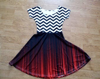 Twin Peaks black lodge cap sleeve dress (printing flaws)
