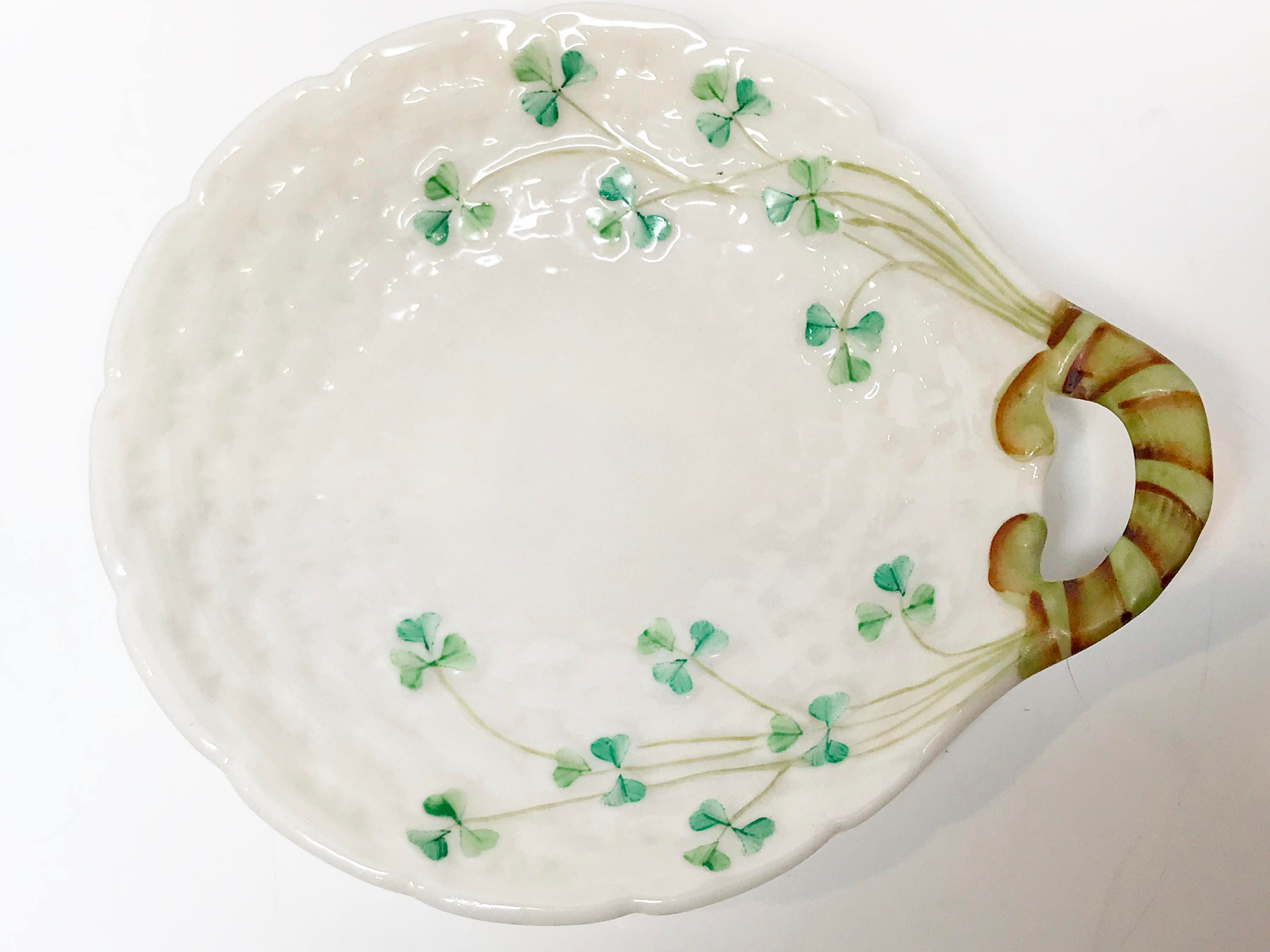 SOLD, Reserved for SR, Another Belleek Shamrock Ware Butter Plate