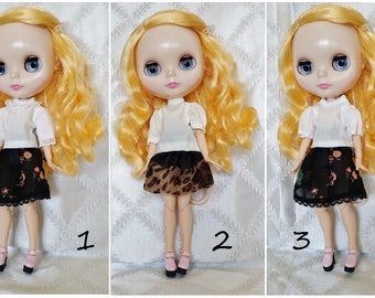 White blouse, white top, for Blythe doll.
