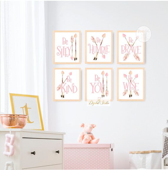 Woodland Girl Wall Decor Pink Woodland Nursery Decor Arrow
