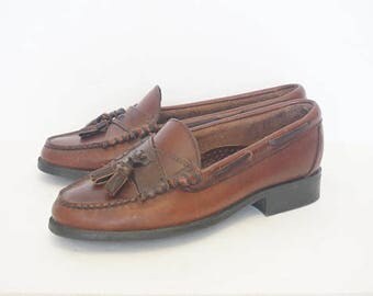 Vintage 90's Sebago Brown Tassel Loafers- Womens Size 6.5