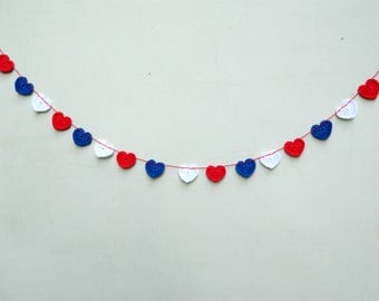 wall decor and home accents wall decorations for living room decor baby shower wedding garland red white blue crochet garland heart garland