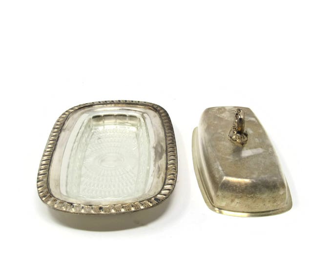 Vintage Silver Butter Dish - FB ROGERS Silver Co. Silver Plated Butter Server - 1883 Silver Co 1905 Butter Dish ~ Complete with Glass Bottom