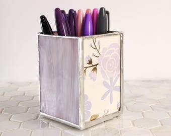 Desk Pen Holder, Floral Pen Organization, Pen Pencil Holder, Pencil Storage, Office Organizer, Modern Office Decor, Office Desk Decor