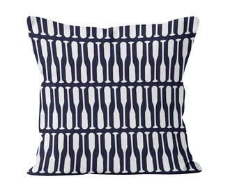 45 colors Nautical Oar Pillow Cover, lake pillow cover, lake house decor housewarming gift, Navy Blue Oar Decor, nautical throw pillow cover