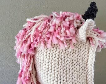 Knit Unicorn Hooded Scarf