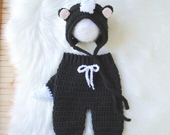 Baby Skunk Costume, Newborn Halloween Costume, Newborn Costume, Baby Costume, Halloween Costume, Skunk Hat, Baby Skunk Outfit, Skunk Outfit
