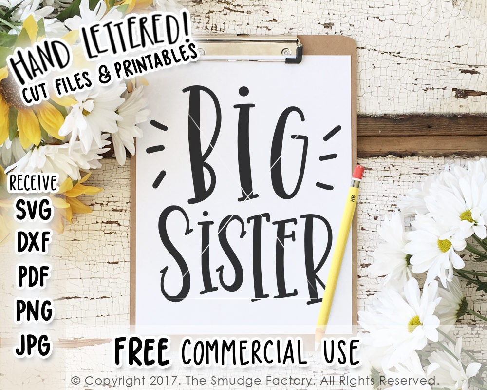 Download Big Sister SVG Cut File, Promoted To Big Sister Cutting ...