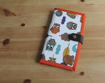 Bifold Wallet White Owls, handmade bifold wallet