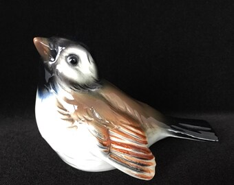 Goebel Sparrow bird figurine decorative delicate bird Goebel West Germany sparrow bird head up sparrow figurine Goebel figurines small birds