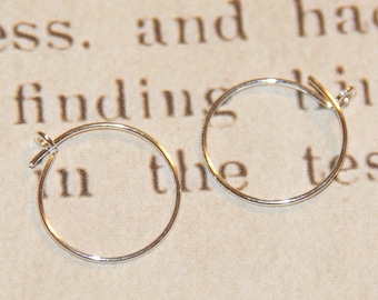 Small hoop earrings in silver plated 12mm