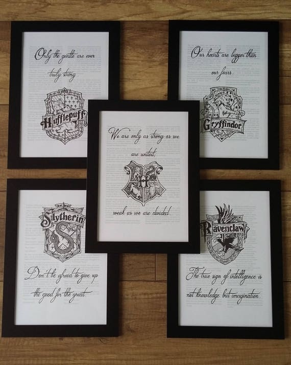 Hogwarts Houses Harry Potter Calligraphy