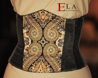 Baroque underbust velvet corset
