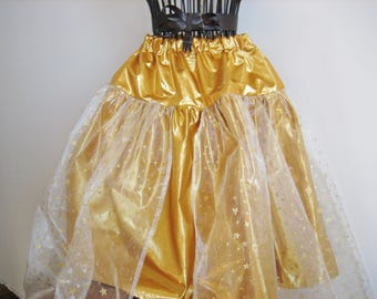 4-6 years old girl costume / tutu skirt from the Sun for the little fairy / skirt of taffeta and organza with gold stars Princess