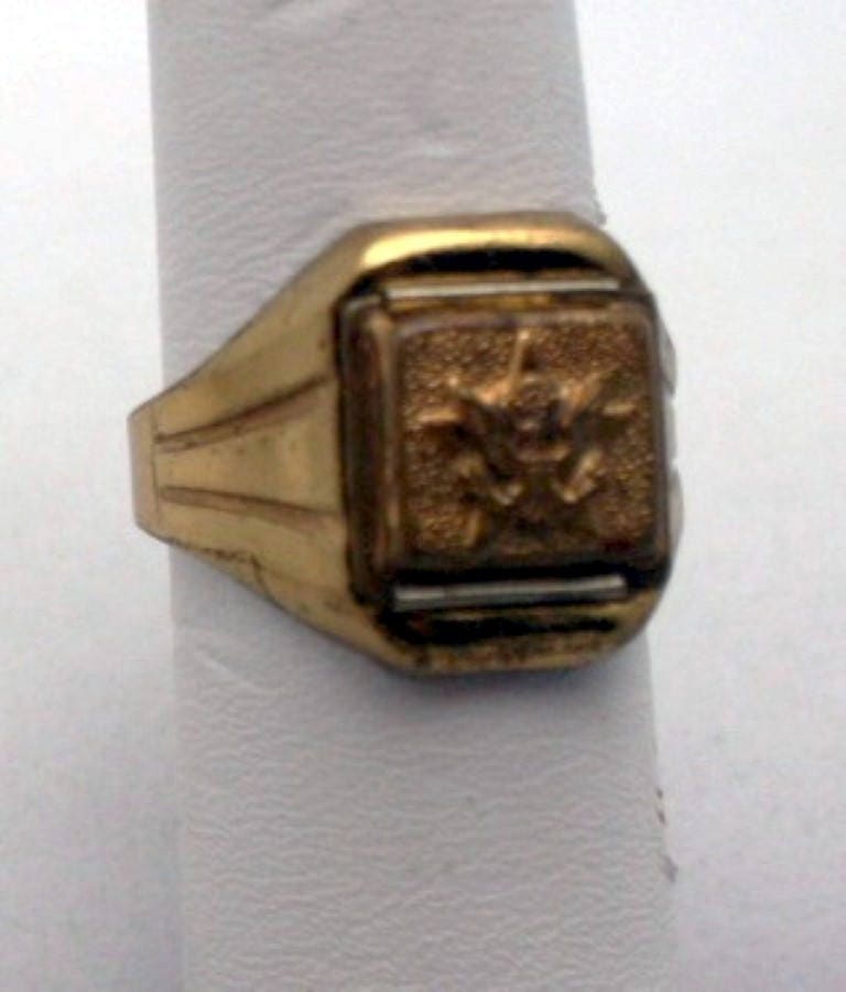 Lone Ranger Ring 1940s Army Secret Compartment Photo Ring