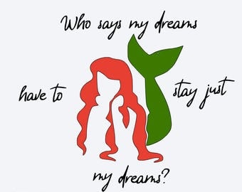 disney, ariel outline, ariel, the little mermaid, little mermaid quote, disney cut file, printable, cricut, silhouette, instant download