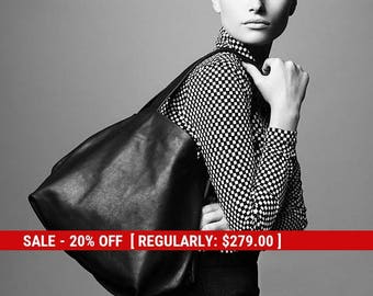 black leather tote bag - black leather purse - black leather shoulder bag - black leather bag - leather tote purse - designer bags - CLMB
