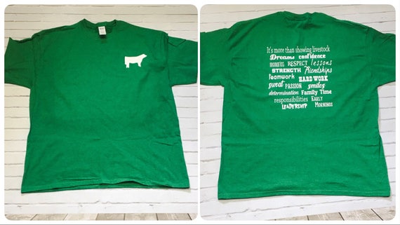 fair week shirt green 4H shirt show stock shirt livestock